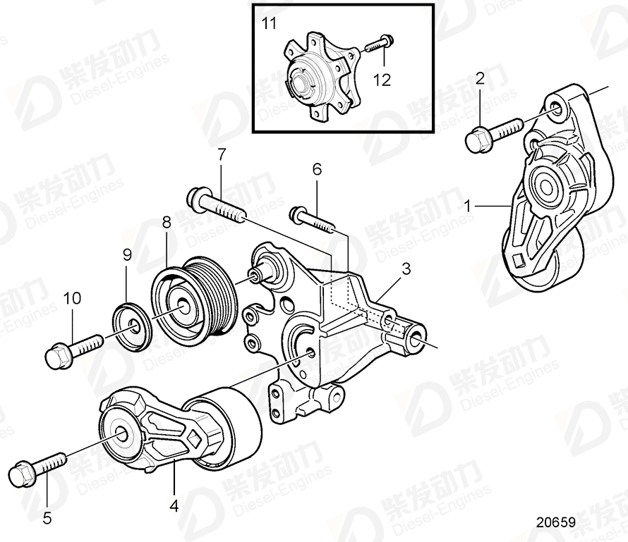 volvo penta Fan hub 21924453 Drawing